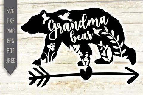 Grandma Bear Svg. Floral Bear Svg. Grandmother Dxf, png, eps. Grandchild Svg. Newborn svg. Granny sayings svg. Mothers Day Svg. Grandma Life SVG Mint And Beer Creations 