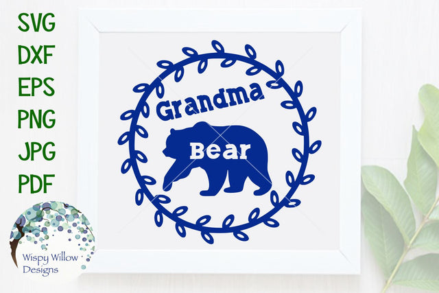 Grandma Bear SVG Wispy Willow Designs 