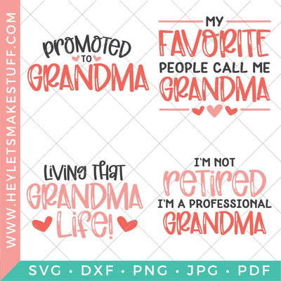 Grandma Bundle SVG Hey Let's Make Stuff 