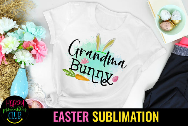 Grandma Bunny Sublimation- Sublimation Easter Designs PNG Sublimation Happy Printables Club 