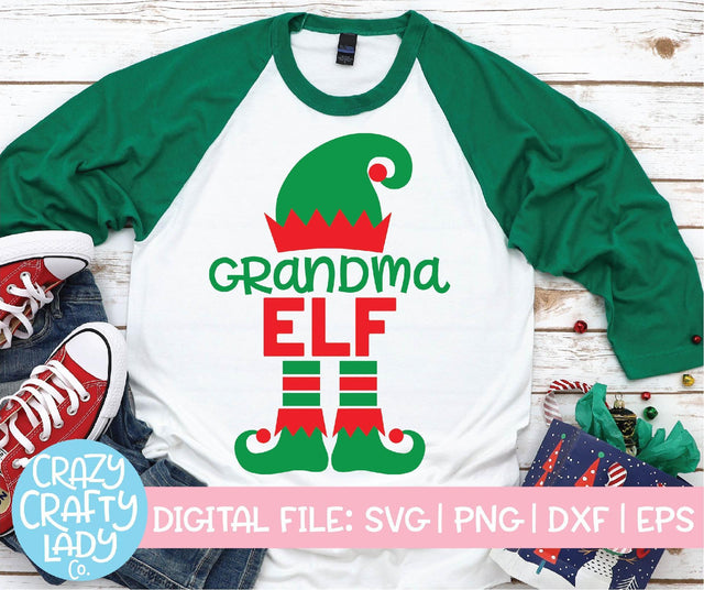 Grandma Elf | Christmas SVG Cut File SVG Crazy Crafty Lady Co. 