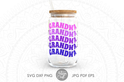 Grandma glass coffee cup for 16oz SVG Artisan Craft SVG 