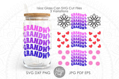 Grandma glass coffee cup for 16oz SVG Artisan Craft SVG 