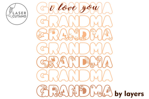 GRANDMA GRANDPA Laser Cut Wood & Paper Cut Template SVG LaserCutano 