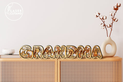 GRANDMA GRANDPA Laser Cut Wood & Paper Cut Template SVG LaserCutano 