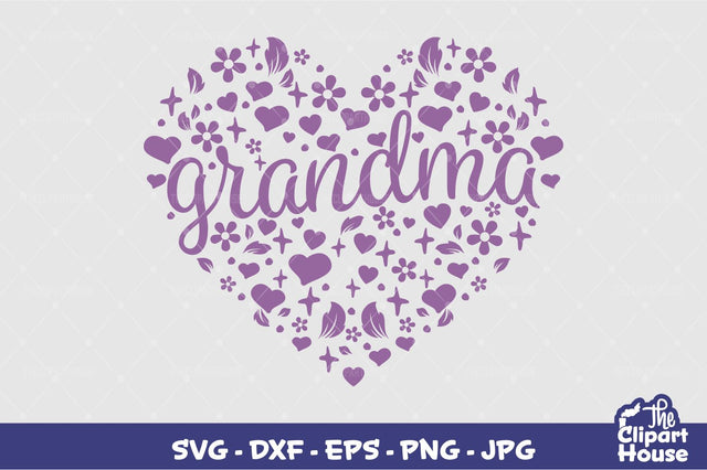 Grandma Heart Text SVG The Clipart House 