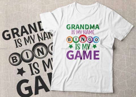 Grandma Is My Name Bingo is My Game svg, Bingo lover svg, Bingo Svg, Bingo file for cutting machines, Bingo Dxf, Bingo PNG SVG Dinvect 