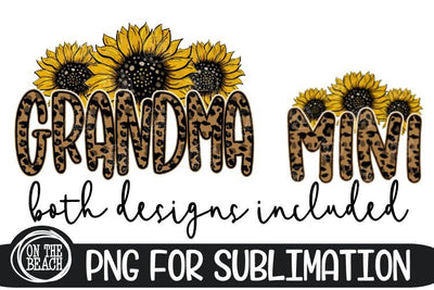 GRANDMA & MINI - Sunflower - Leopard - Mother's Day 300 DPI Sublimation On the Beach Boutique 