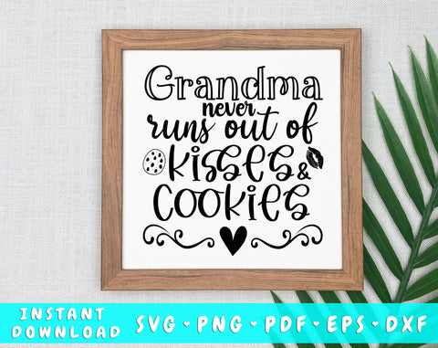 Grandma Never Runs Out Of Kisses And Cookies SVG SVG HappyDesignStudio 
