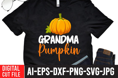 Grandma Pumpkin SVG Design SVG BlackCatsMedia 