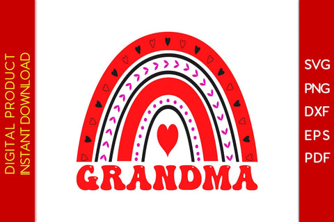 Grandma Rainbow Valentine's Day SVG PNG EPS Cut File SVG Creativedesigntee 