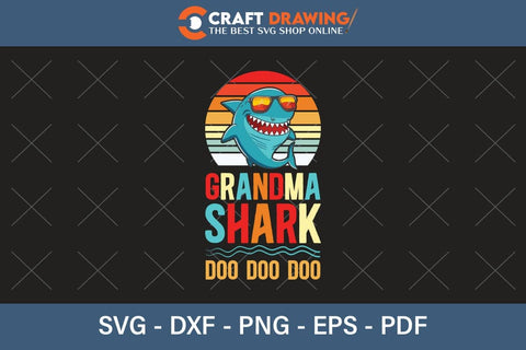 Grandma Shark Doo Doo Doo Funny svg Files for Cricut Cousin Baby shark Birthday Shirt clipart SVG PNG Printable Cutting Files SVG Debashish Barman 