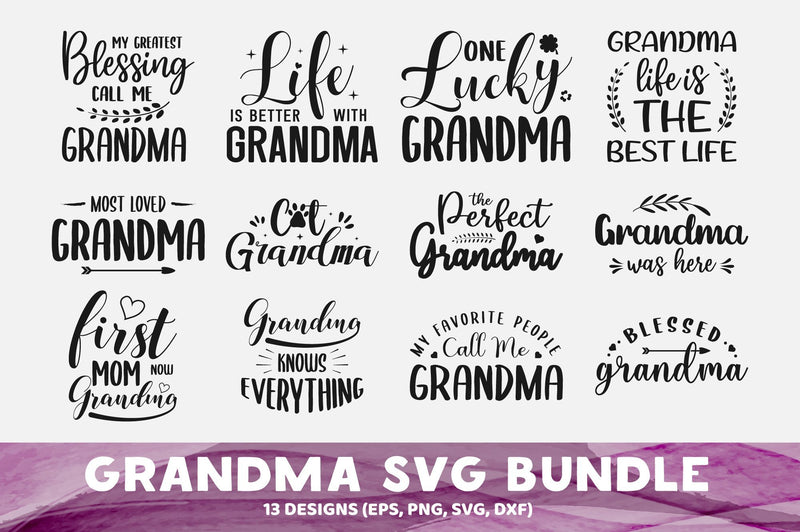 Grandma SVG Bundle Design SVG futivesvg 