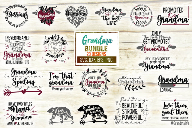 Grandma Svg Bundle. Grandma Life Svg. Grandma Quote Svg. Granny Sayings Svg. Cricut, Silhouette designs, Iron On, Sublimation dxf, eps, png SVG Mint And Beer Creations 