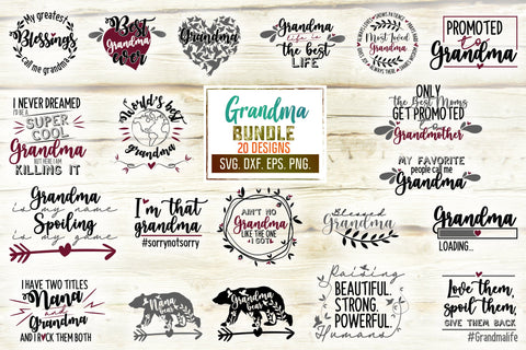 Grandma Svg Bundle. Grandma Life Svg. Grandma Quote Svg. Granny Sayings Svg. Cricut, Silhouette designs, Iron On, Sublimation dxf, eps, png SVG Mint And Beer Creations 