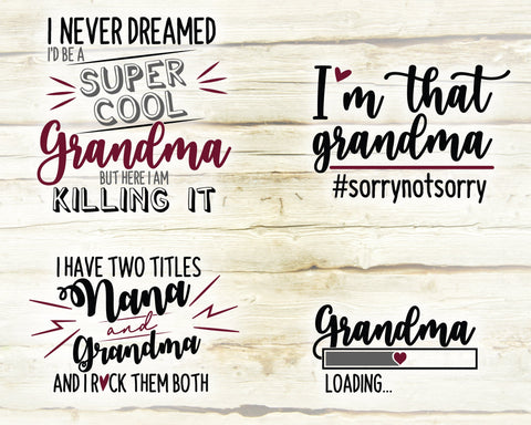 Grandma Svg Bundle. Grandma Life Svg. Grandma Quote Svg. Granny Sayings Svg. Cricut, Silhouette designs, Iron On, Sublimation dxf, eps, png SVG Mint And Beer Creations 