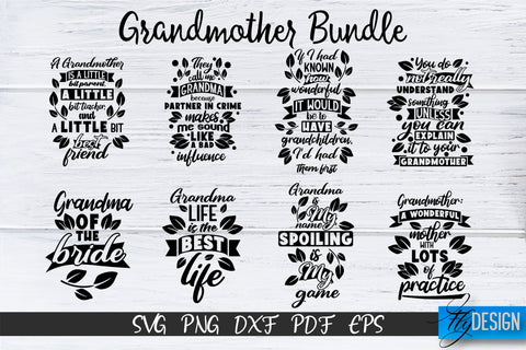 Grandma SVG Bundle, Grandparents SVG Bundle, Grandmother SVG SVG Fly Design 