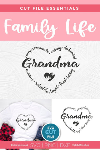 Grandma svg, Grandma heart svg, grandma icon svg, cute Grandma gift, mother's day, grandma svg, grandparent svg, grandmother, svg dxf png SVG SVG Cut File 