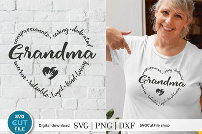 Grandma svg, Grandma heart svg, grandma icon svg, cute Grandma gift, mother's day, grandma svg, grandparent svg, grandmother, svg dxf png SVG SVG Cut File 