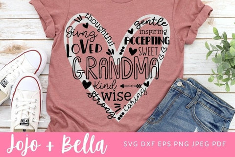 Grandma Svg, Grandma Word Art Svg, Grandma Png, Grandma Heart SVG, svg for Cricut, Digital Designs, Download SVG Jojo&Bella 
