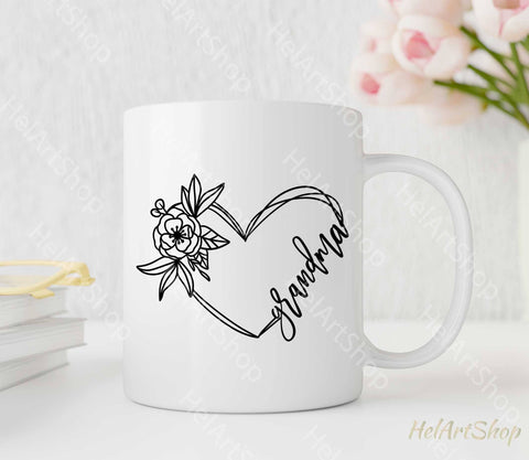Grandma Svg, Mama Svg, Floral Heart svg SVG _HelArtShop_ 