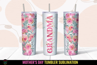 Grandma Tumbler Sublimation I Mothers Day Tumbler Wrap PNG Sublimation Happy Printables Club 