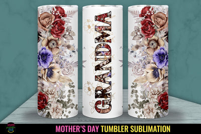 Grandma Tumbler Sublimation I Mothers Day Tumbler Wrap PNG Sublimation Happy Printables Club 