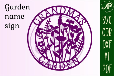 Grandma's Garden sign SVG laser cut template SVG APInspireddesigns 