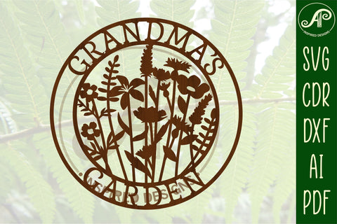 Grandma's Garden sign SVG laser cut template SVG APInspireddesigns 