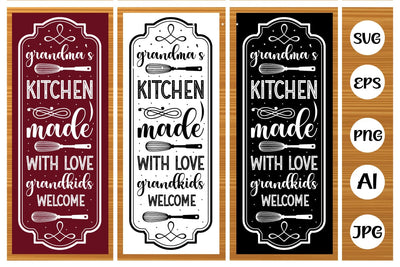 Grandma's Kitchen Made With Love Grandkids Welcome Svg Design SVG designmaster24 