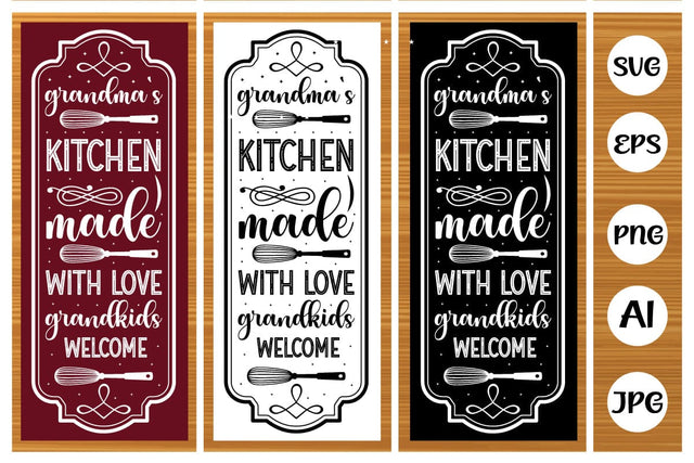 Grandma's Kitchen Made With Love Grandkids Welcome Svg Design SVG designmaster24 