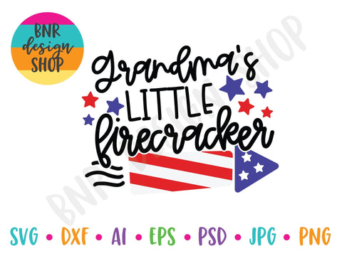 Grandma's Little Firecracker SVG SVG BNRDesignShop 