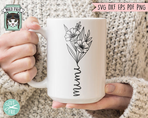 Grandmother SVG file, Grandma Floral svg file, Mimi svg file, Nana svg file, Gigi svg file, Mothers Day svg file, Mothers day cut file SVG Wild Pilot 