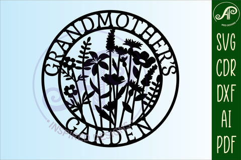 Grandmother's Garden sign svg laser cut template SVG APInspireddesigns 