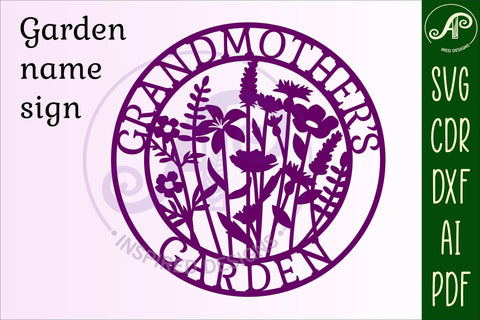 Grandmother's Garden sign svg laser cut template SVG APInspireddesigns 
