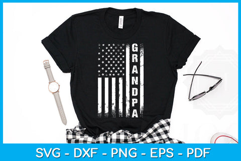 Grandpa American Flag Patriotic USA 4th of July SVG PNG PDF Cut File SVG Creativedesigntee 