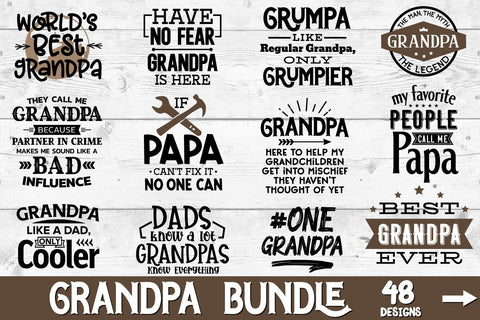 Grandpa Bundle, Father's Day Svg, Papa Svg, Gramps, Pawpaw SVG Craft Pixel Perfect 