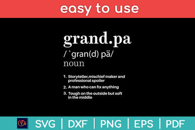 Grandpa Definition Funny Father's Day Svg Png Dxf Digital Cutting File SVG Helal 