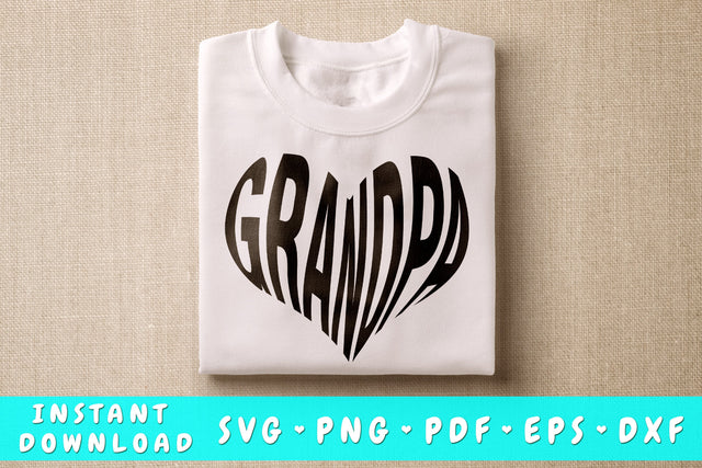 Grandpa Heart Shape SVG SVG HappyDesignStudio 