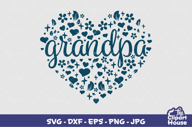 Grandpa Heart Text SVG The Clipart House 