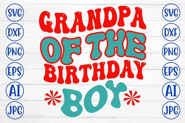 Grandpa Of The Birthday Boy Retro SVG SVG Syaman 