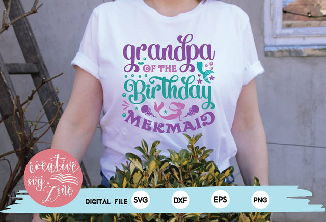 grandpa of the birthday mermaid SVG md faruk hossain 