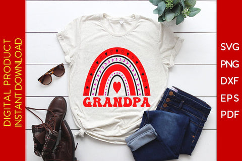 Grandpa Rainbow Valentine's Day SVG PNG EPS Cut File SVG Creativedesigntee 
