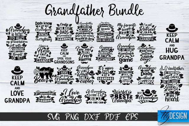 Grandpa SVG Bundle, Grandparents SVG Bundle, Grandfather SVG SVG Fly Design 