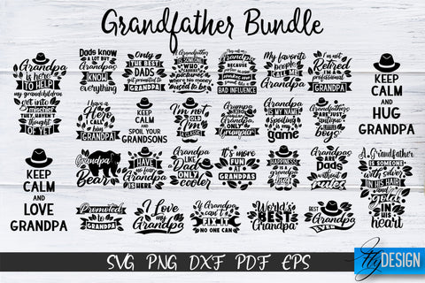Grandpa SVG Bundle, Grandparents SVG Bundle, Grandfather SVG SVG Fly Design 