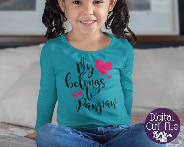 Grandpa Svg - Grandparents Day Svg - My Heart Belongs To Pawpaw SVG SVG Crafty Mama Studios 