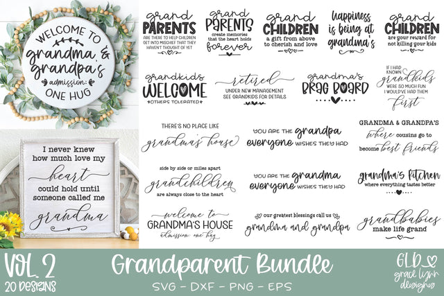 Grandparent Bundle Vol. 2 | Grandma SVG Bundle | Grandparent SVGs SVG Grace Lynn Designs 
