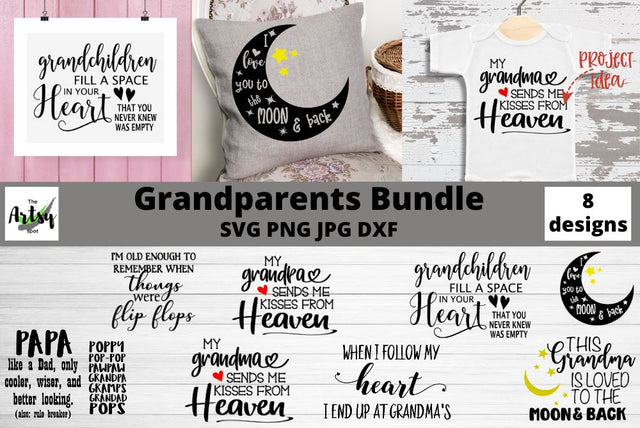Grandparent quotes svg, Grandma quotes bundle, Grandpa quotes SVG The Artsy Spot 