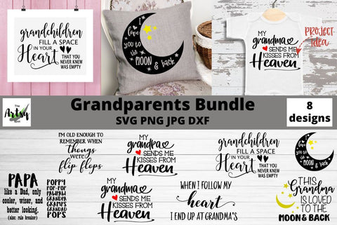 Grandparent quotes svg, Grandma quotes bundle, Grandpa quotes SVG The Artsy Spot 