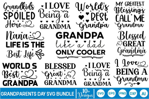 Grandparents Day SVG Bundle SVGs,Quotes and Sayings,Food & Drink,On Sale, Print & Cut SVG DesignPlante 503 